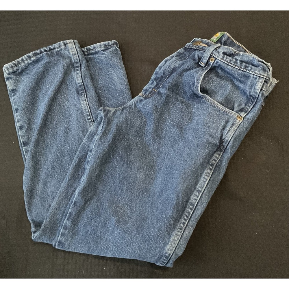 Cabela's Jeans Mens 29x28 Blue Denim Regular Straight Flannel Lined Insulated